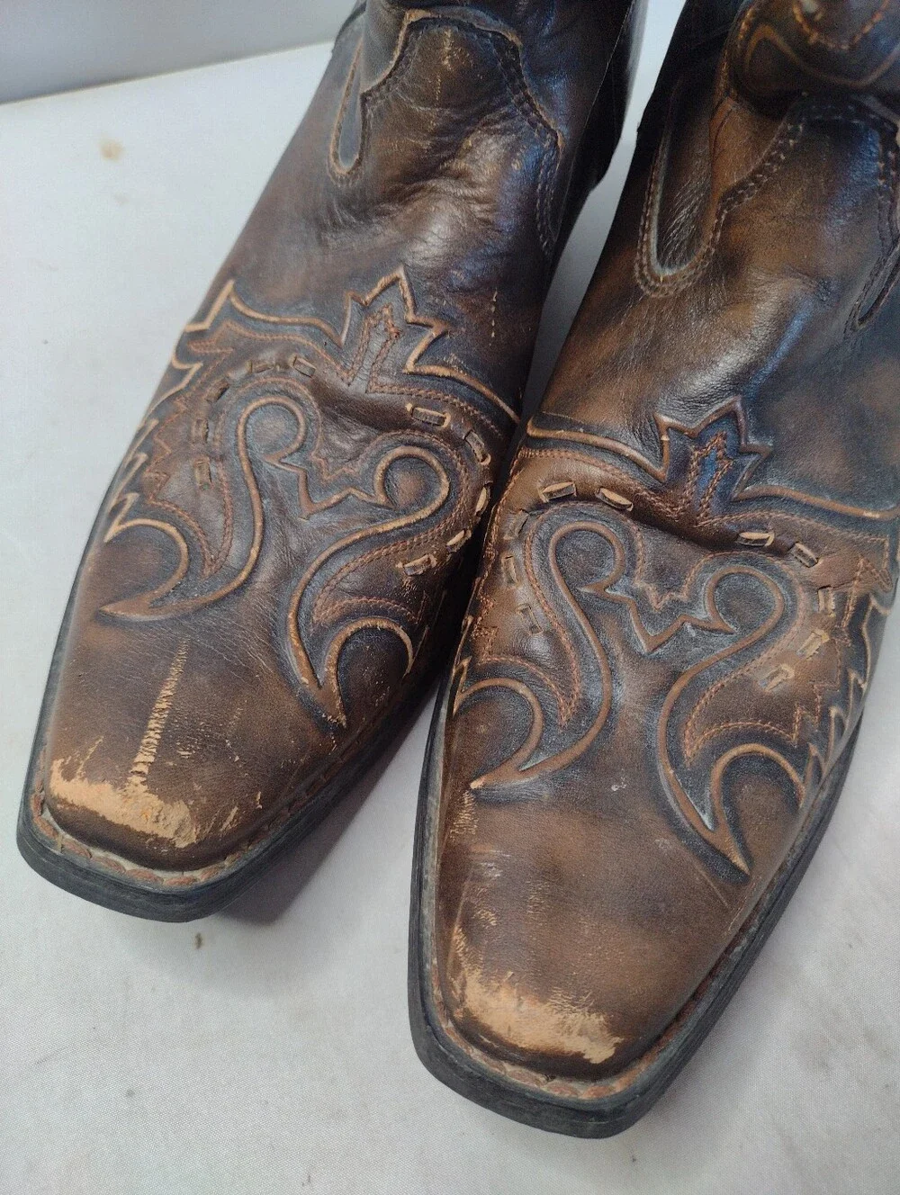 Durango Gambler Mens Size 9.5 D Brown Leather Cowboy Western 12” Boots